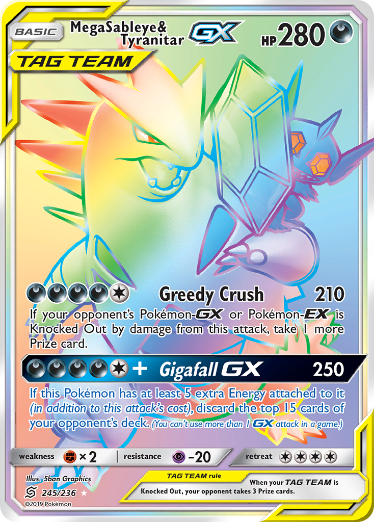 Mega Sableye & Tyranitar GX (245/236) [Sun & Moon: Unified Minds] | L.A. Mood Comics and Games