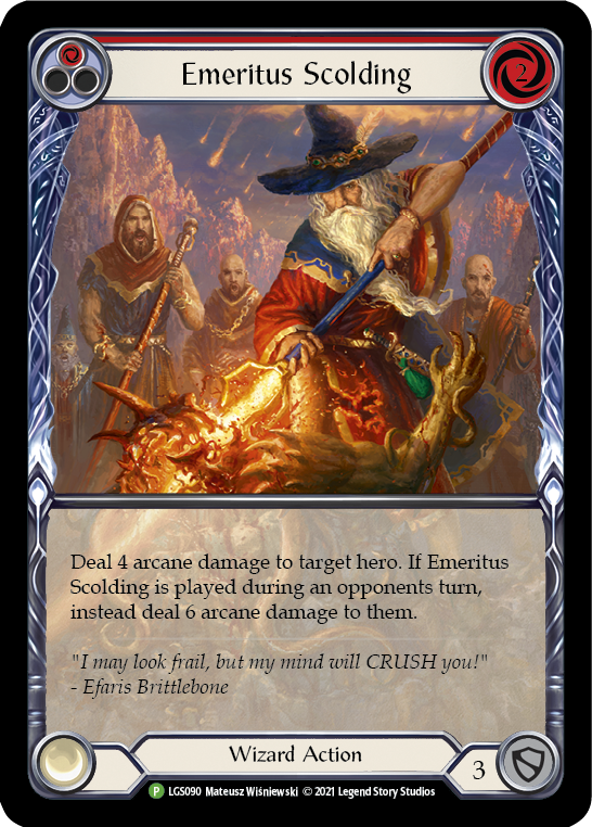 Emeritus Scolding (Red Extended Art) [LGS090] (Promo)  Rainbow Foil | L.A. Mood Comics and Games