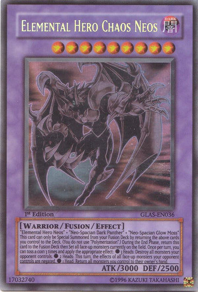 遊戯王OCG デュエルモンスターズ E-HERO CHAOS NEOS GLAS-ULTIMATE RARE yugioh Elemental Hero Chaos Neos GLAS-EN036 Secret Rare 1st