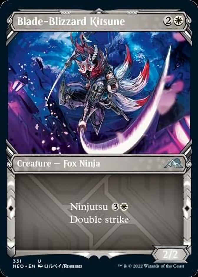 Blade-Blizzard Kitsune (Showcase Ninja) [Kamigawa: Neon Dynasty] | L.A. Mood Comics and Games
