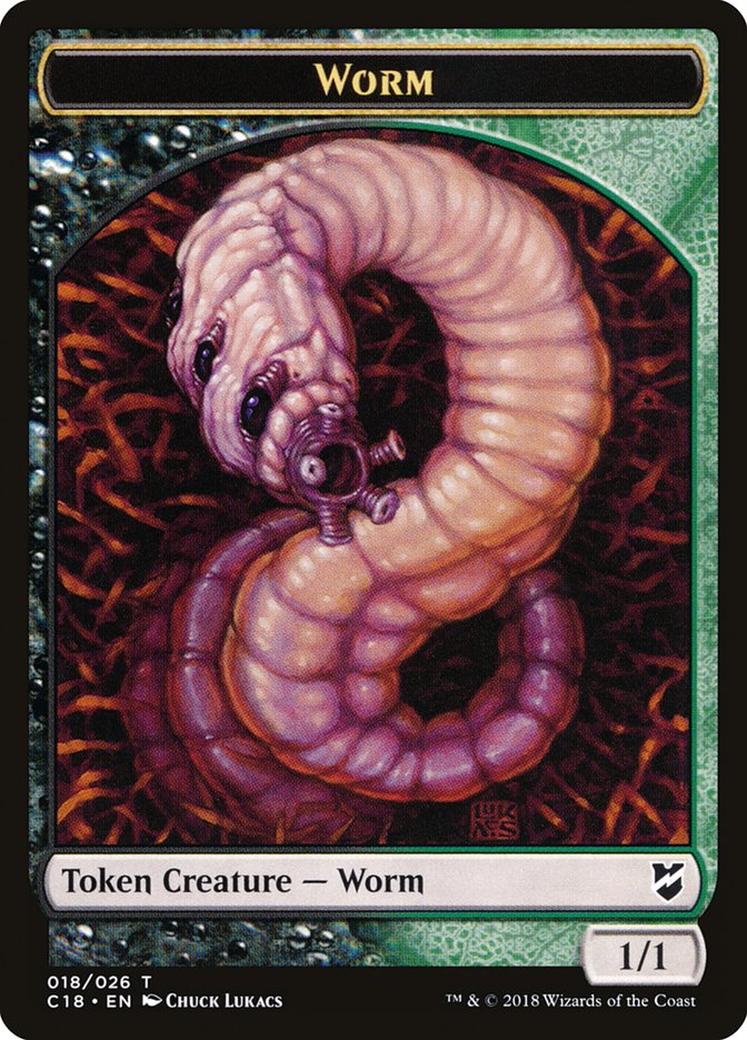 Cat Warrior // Worm Double-Sided Token [Commander 2018 Tokens] | L.A. Mood Comics and Games