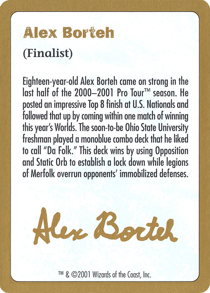 Alex Borteh Bio [World Championship Decks 2001] | L.A. Mood Comics and Games