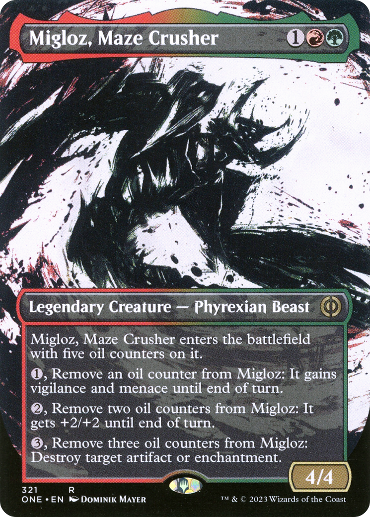 Migloz, Maze Crusher (Borderless Ichor) [Phyrexia: All Will Be One] | L.A. Mood Comics and Games