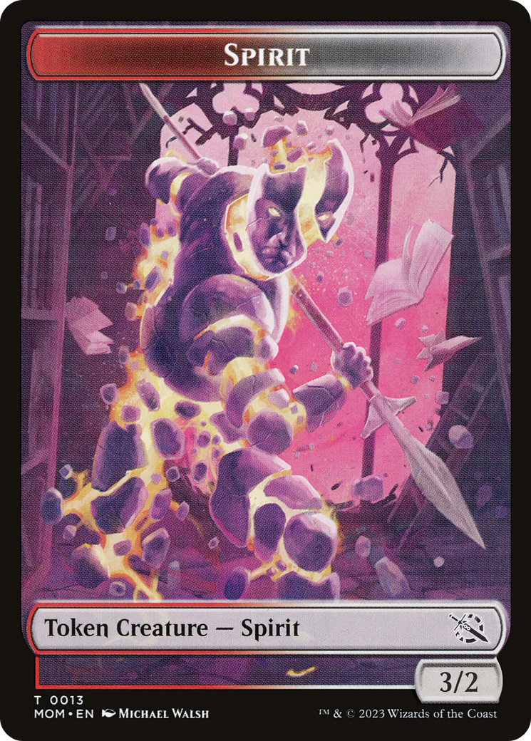 Monk // Spirit (13) Double-Sided Token [March of the Machine Tokens] | L.A. Mood Comics and Games