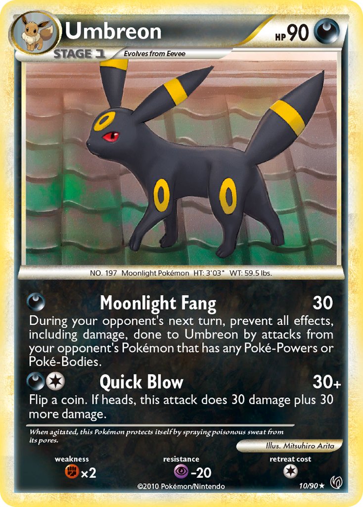 Umbreon (10/90) (Cracked Ice Holo) (Theme Deck Exclusive) [HeartGold & SoulSilver: Undaunted] | L.A. Mood Comics and Games