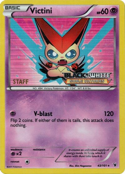 Victini (43/101) (Staff Prerelease Promo) [Black & White: Black Star Promos] | L.A. Mood Comics and Games