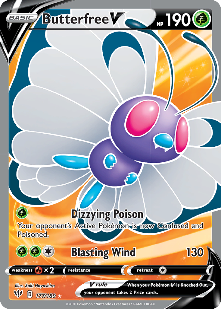 Butterfree V (177/189) [Sword & Shield: Darkness Ablaze] | L.A. Mood Comics and Games