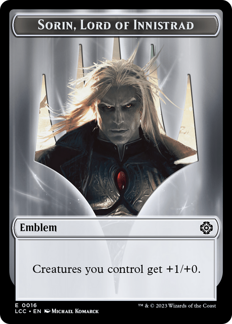 Emblem - Sorin, Lord of Innistrad // Vampire (0004) Double-Sided Token [The Lost Caverns of Ixalan Commander Tokens] | L.A. Mood Comics and Games