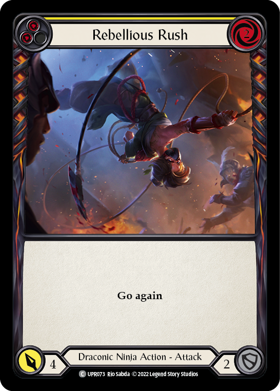 Rebellious Rush (Yellow) [UPR073] (Uprising)  Rainbow Foil | L.A. Mood Comics and Games