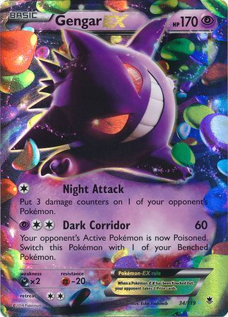 Gengar EX (34/119) (Jumbo Card) [XY: Phantom Forces] | L.A. Mood Comics and Games