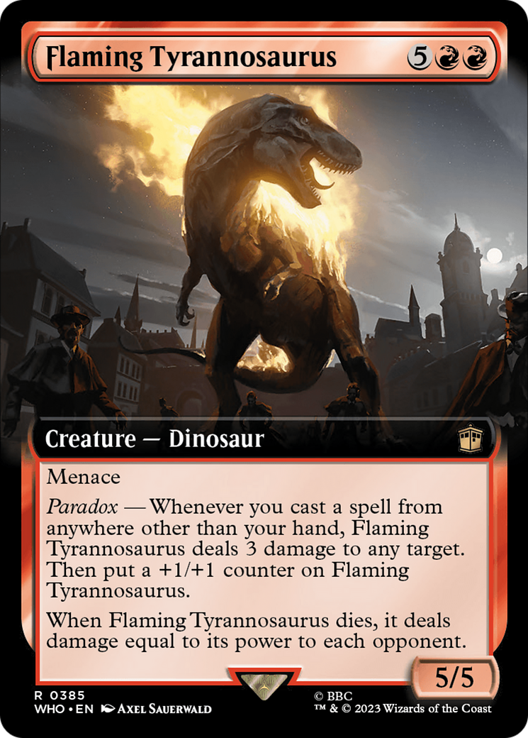 Flaming Tyrannosaurus (Extended Art) [Doctor Who] | L.A. Mood Comics and Games