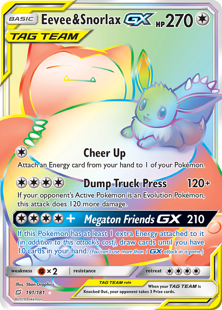 Eevee & Snorlax GX (191/181) [Sun & Moon: Team Up] | L.A. Mood Comics and Games