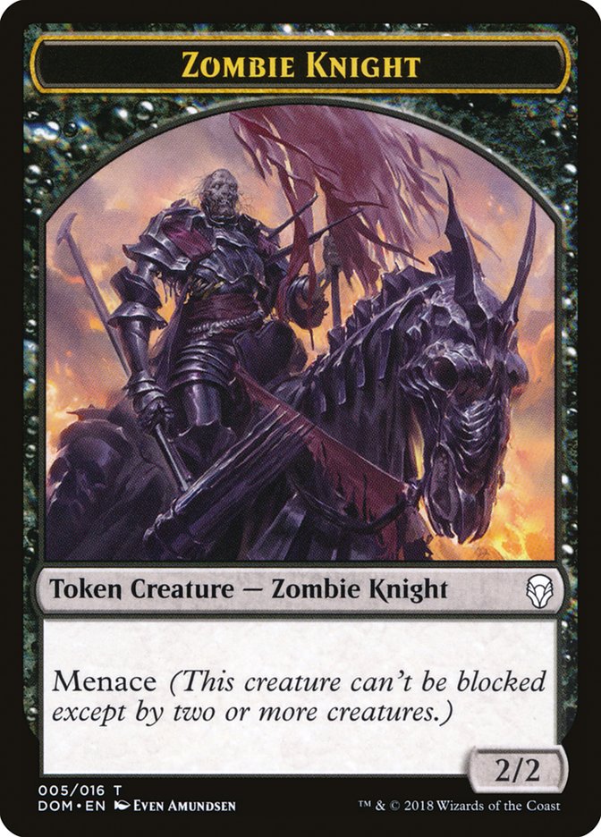 Zombie Knight Token [Dominaria Tokens] | L.A. Mood Comics and Games
