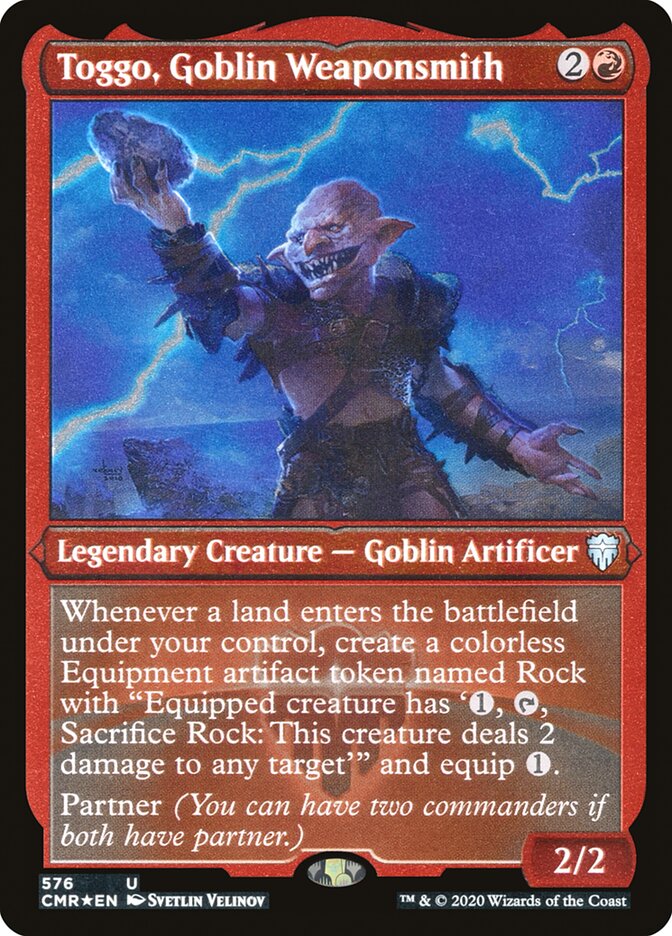 Toggo, Goblin Weaponsmith (Etched) [Commander Legends] | L.A. Mood Comics and Games