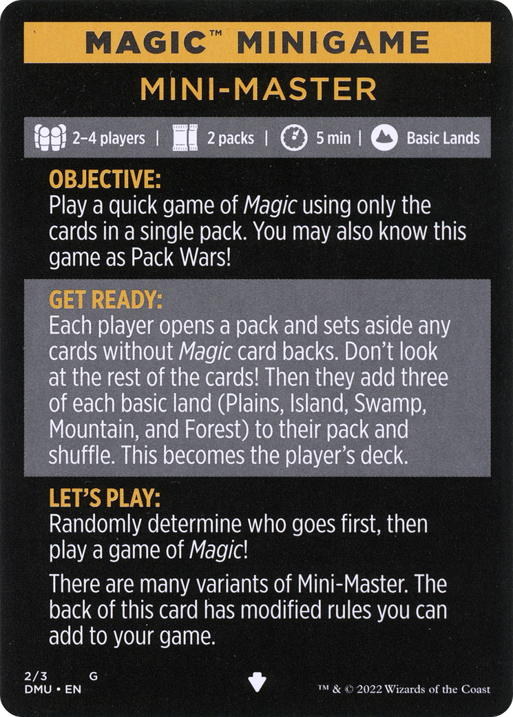 Mini-Master (Magic Minigame) [Commander Legends: Battle for Baldur's Gate Minigame] | L.A. Mood Comics and Games