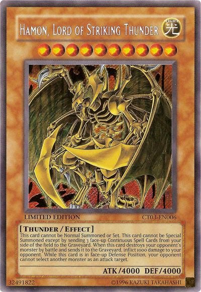 Hamon, Lord of Striking Thunder [CT03-EN006] Secret Rare | L.A. Mood Comics and Games