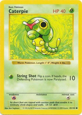 Caterpie (45/102) [Base Set Shadowless Unlimited] | L.A. Mood Comics and Games