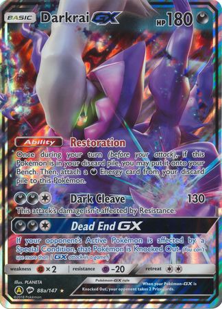 Darkrai GX (88a/147) (Alternate card) (Jumbo Card) [Sun & Moon: Burning Shadows] | L.A. Mood Comics and Games