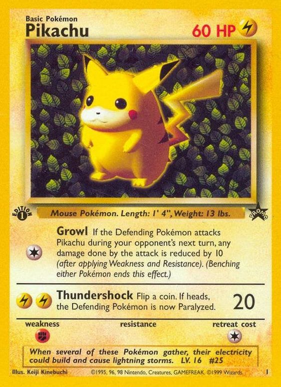 Pikachu (1) (1st Edition Misprint Promo) [Wizards of the Coast: Black Star Promos] | L.A. Mood Comics and Games