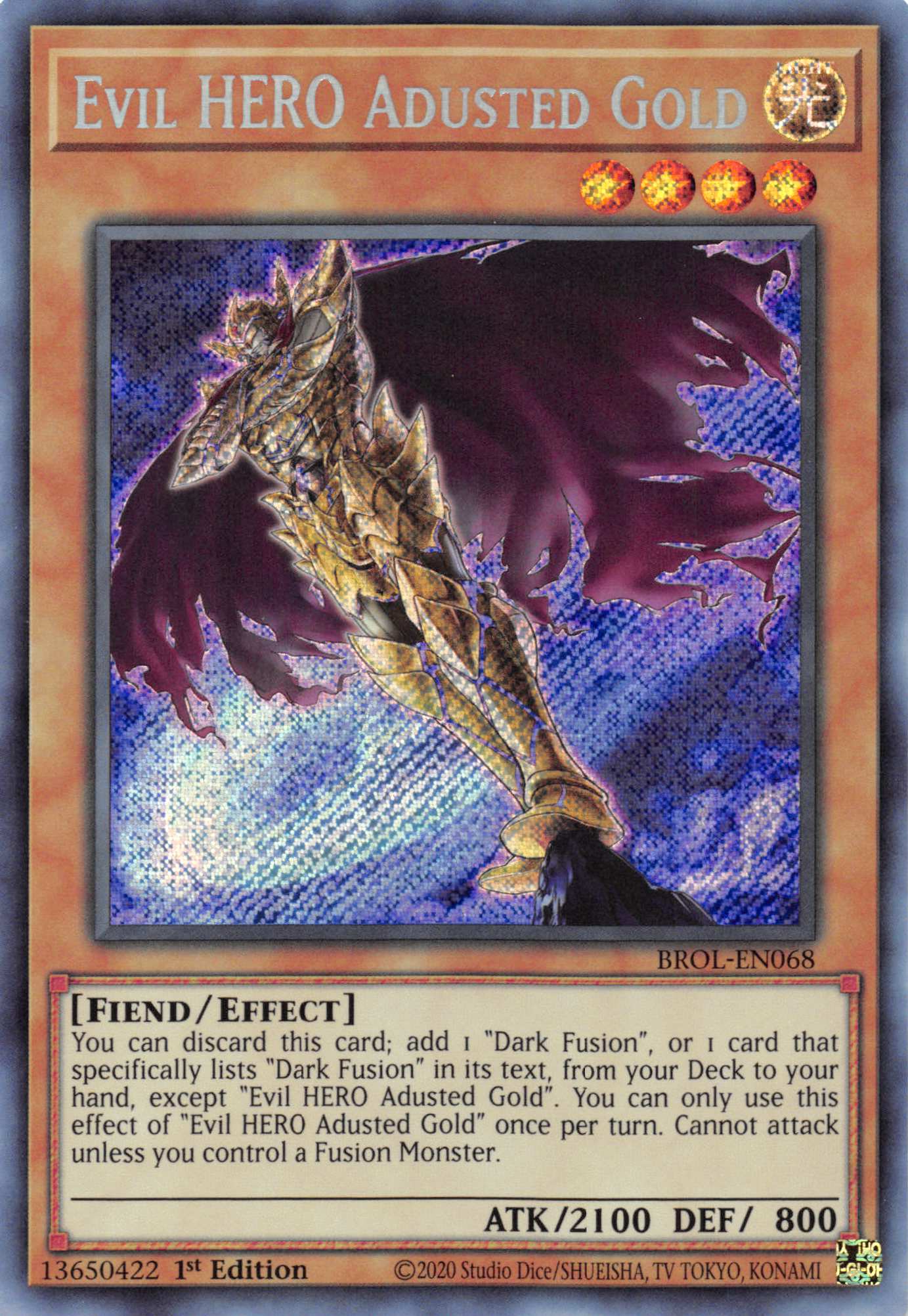 Evil HERO Adusted Gold [BROL-EN068] Secret Rare | L.A. Mood Comics and Games