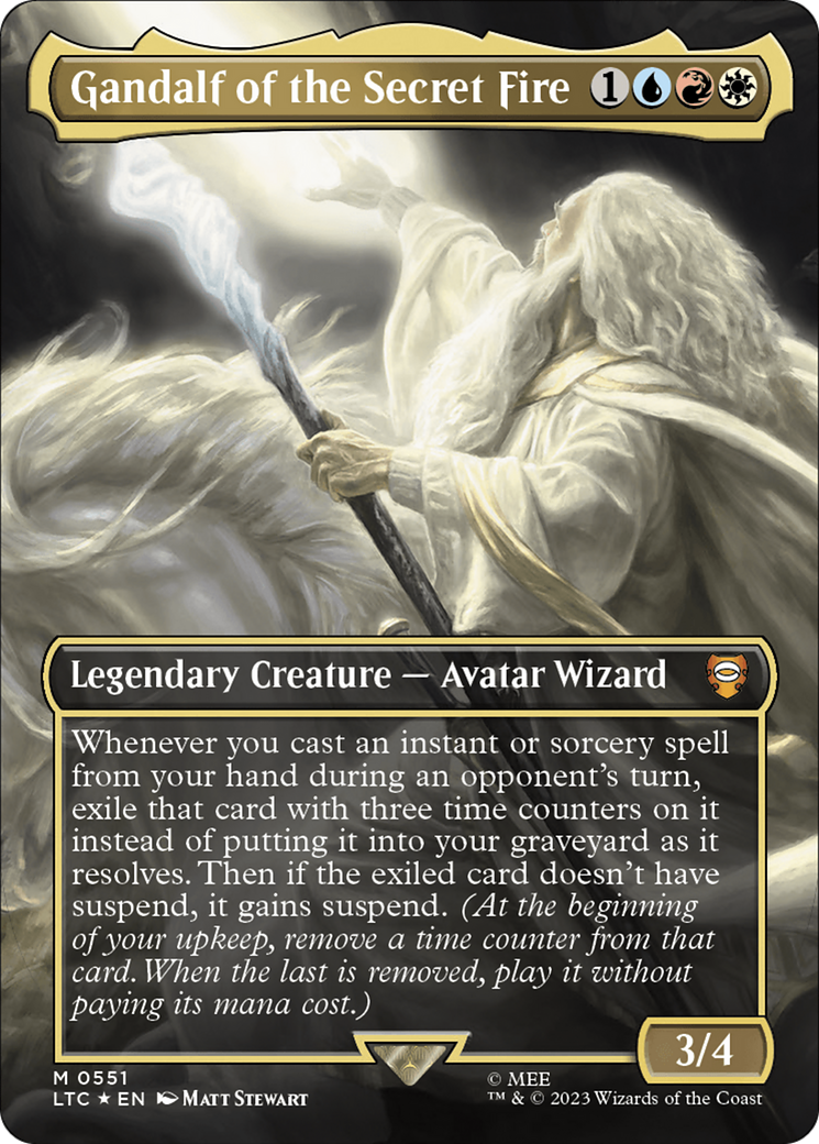 Gandalf of the Secret Fire (Borderless) (Surge Foil) [The Lord of the Rings: Tales of Middle-Earth Commander] | L.A. Mood Comics and Games