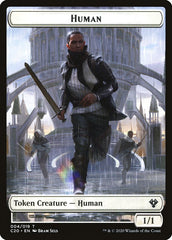 Human // Treasure Double-Sided Token [Commander 2020 Tokens] | L.A. Mood Comics and Games