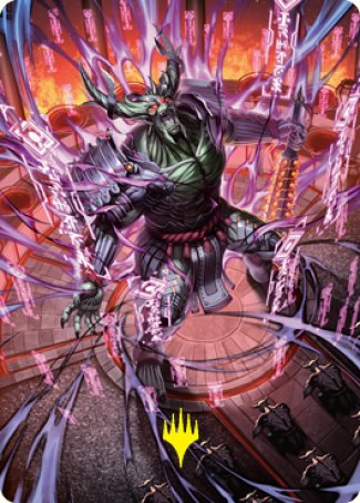 Hidetsugu, Devouring Chaos Art Card (Gold-Stamped Signature) [Kamigawa: Neon Dynasty Art Series] | L.A. Mood Comics and Games