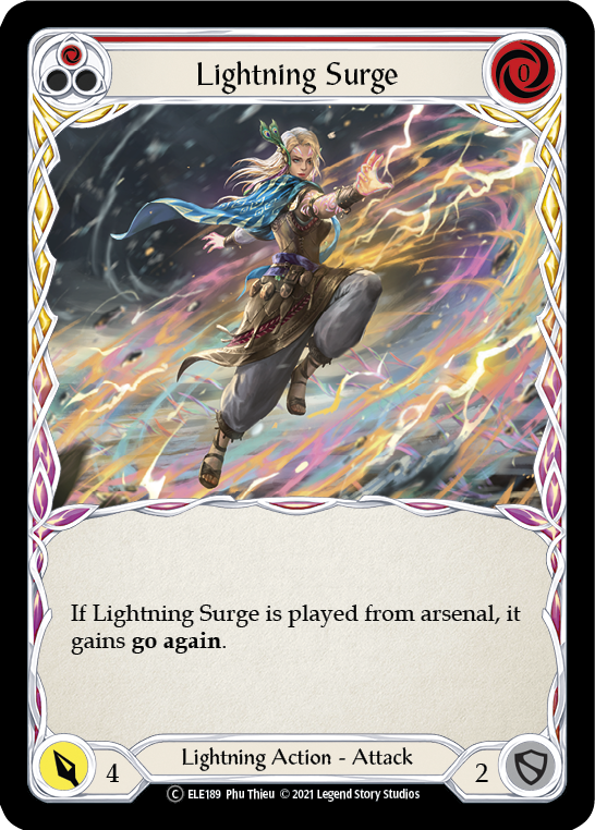 Lightning Surge (Red) [U-ELE189] (Tales of Aria Unlimited)  Unlimited Rainbow Foil | L.A. Mood Comics and Games