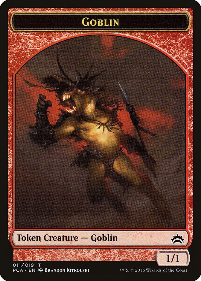 Saproling // Goblin Double-Sided Token [Planechase Anthology Tokens] | L.A. Mood Comics and Games