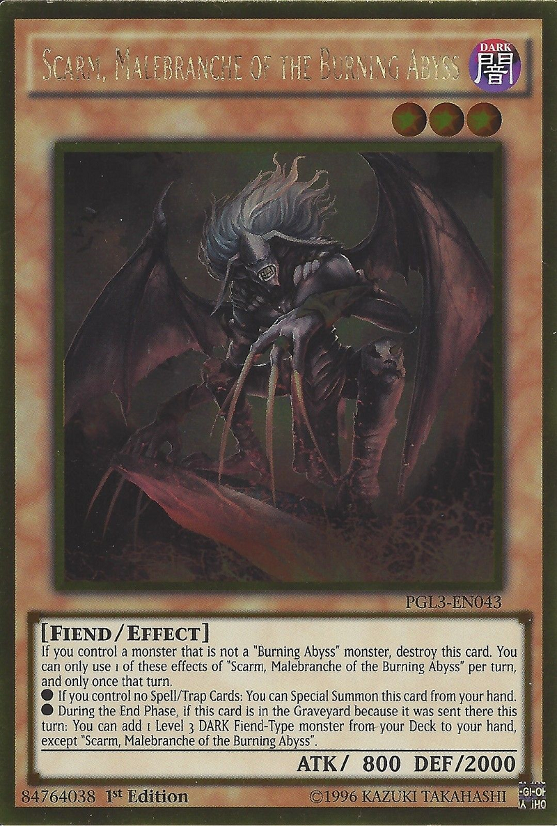 Scarm, Malebranche of the Burning Abyss [PGL3-EN043] Gold Rare | L.A. Mood Comics and Games