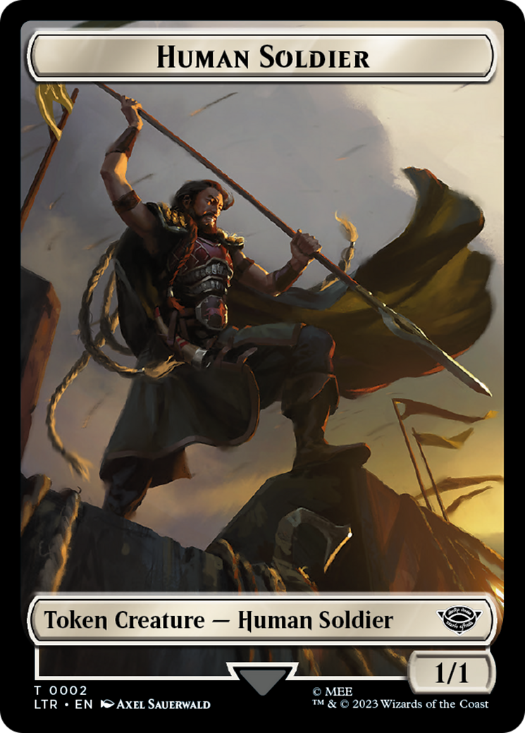 Human (04) // Human Soldier (02) Double-Sided Token [The Lord of the Rings: Tales of Middle-Earth Commander Tokens] | L.A. Mood Comics and Games