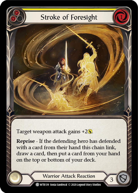 Stroke of Foresight (Yellow) [U-WTR139] (Welcome to Rathe Unlimited)  Unlimited Rainbow Foil | L.A. Mood Comics and Games