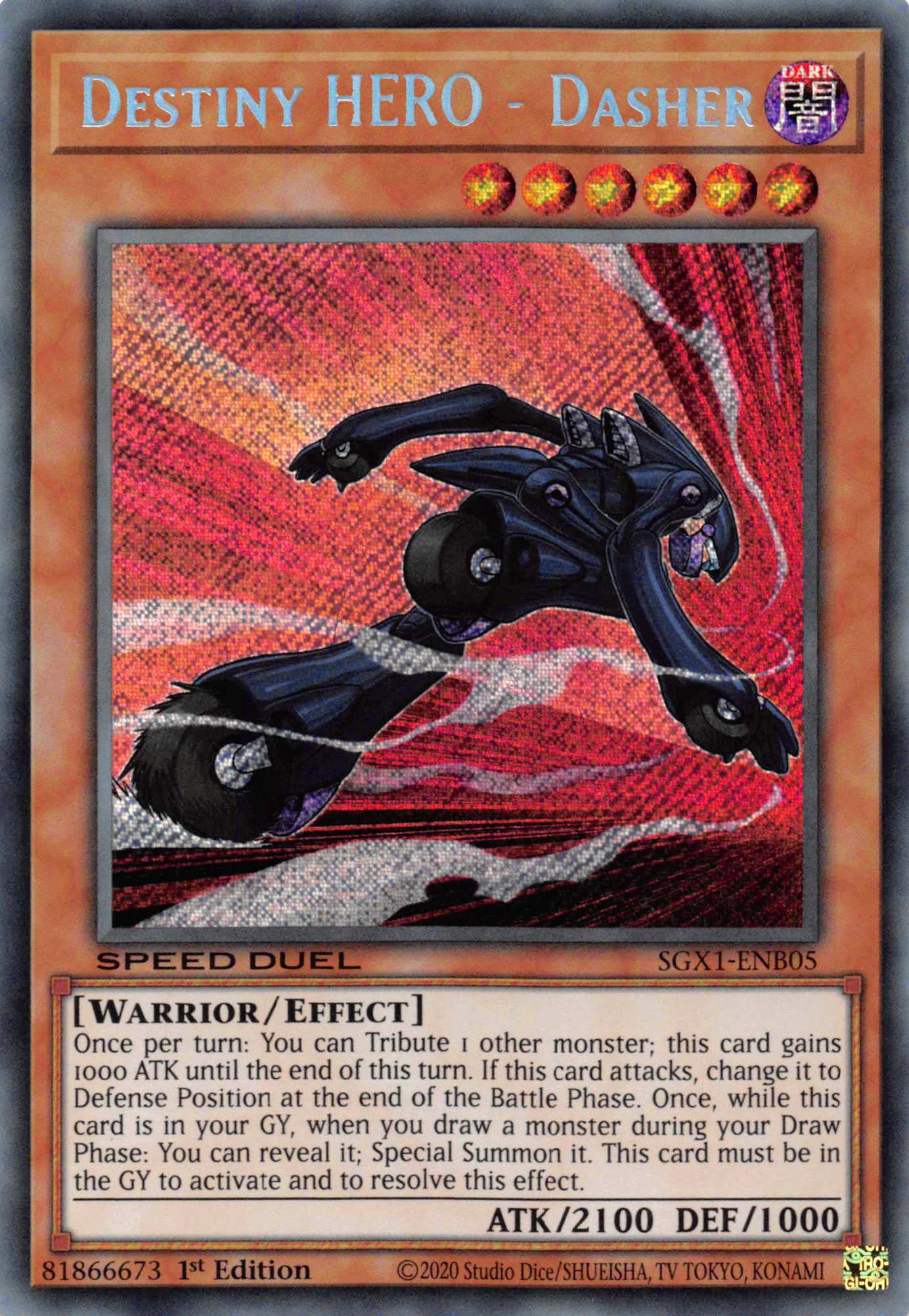 Destiny HERO - Dasher [SGX1-ENB05] Secret Rare | L.A. Mood Comics and Games
