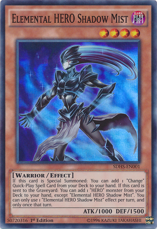 Elemental Hero Shadow Mist [SDHS-EN001] Super Rare | L.A. Mood Comics and Games