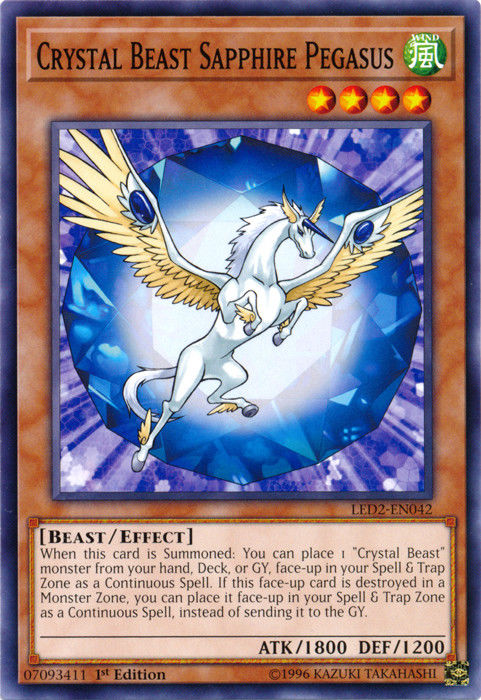 Crystal Beast Sapphire Pegasus [LED2-EN042] Common | L.A. Mood Comics and Games