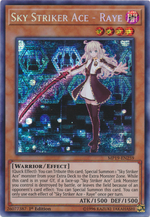 Sky Striker Ace - Raye [MP19-EN259] Prismatic Secret Rare | L.A. Mood Comics and Games