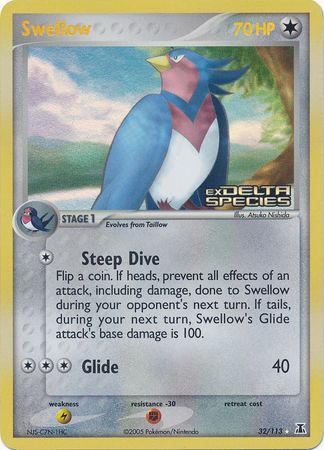Swellow (32/113) (Stamped) [EX: Delta Species] | L.A. Mood Comics and Games