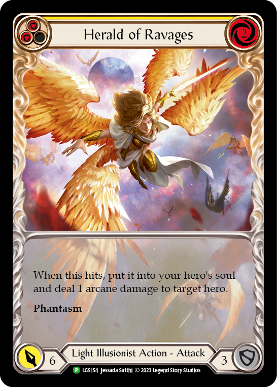 Herald of Ravages (Yellow) (Extended Art) [LGS154] (Promo)  Rainbow Foil | L.A. Mood Comics and Games