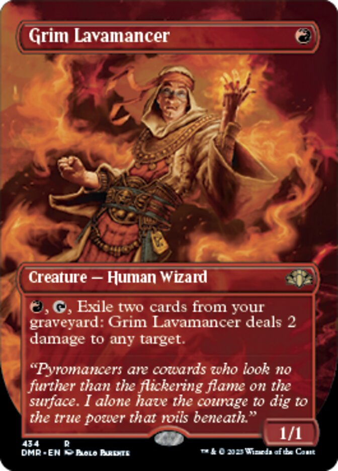 Grim Lavamancer (Borderless Alternate Art) [Dominaria Remastered] | L.A. Mood Comics and Games