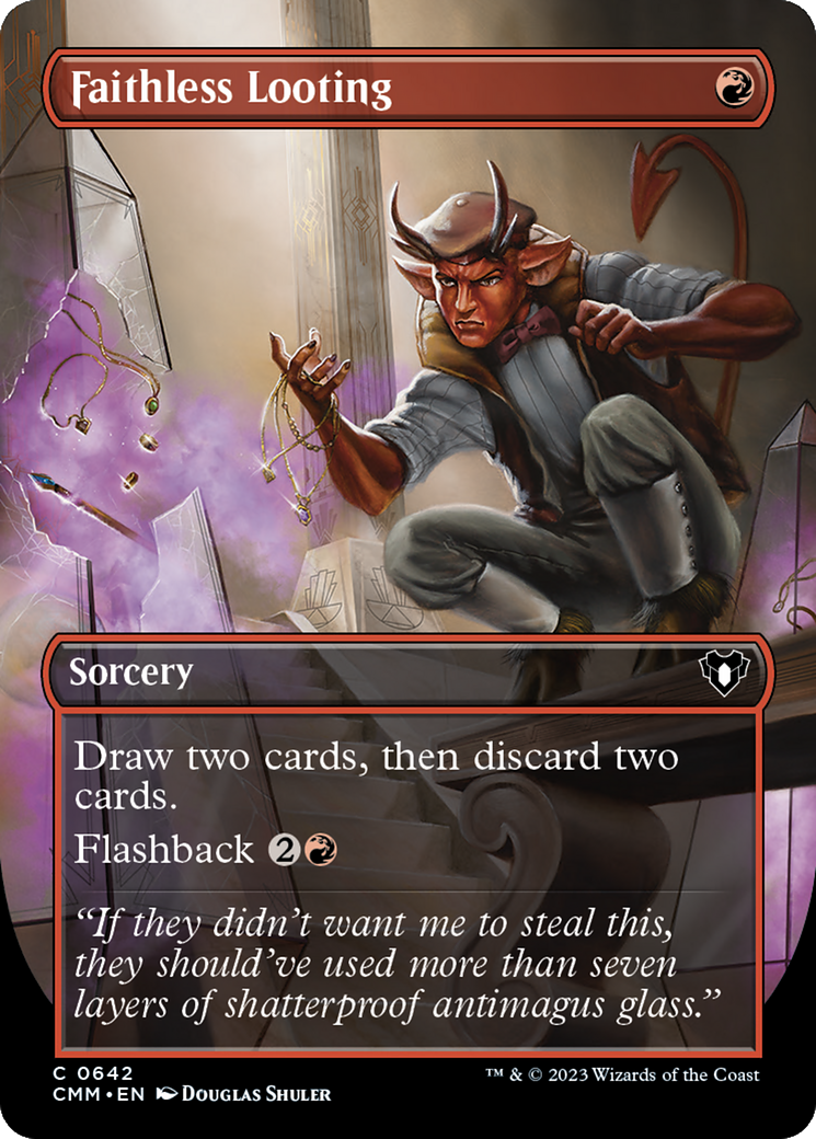Faithless Looting (Borderless Alternate Art) [Commander Masters] | L.A. Mood Comics and Games