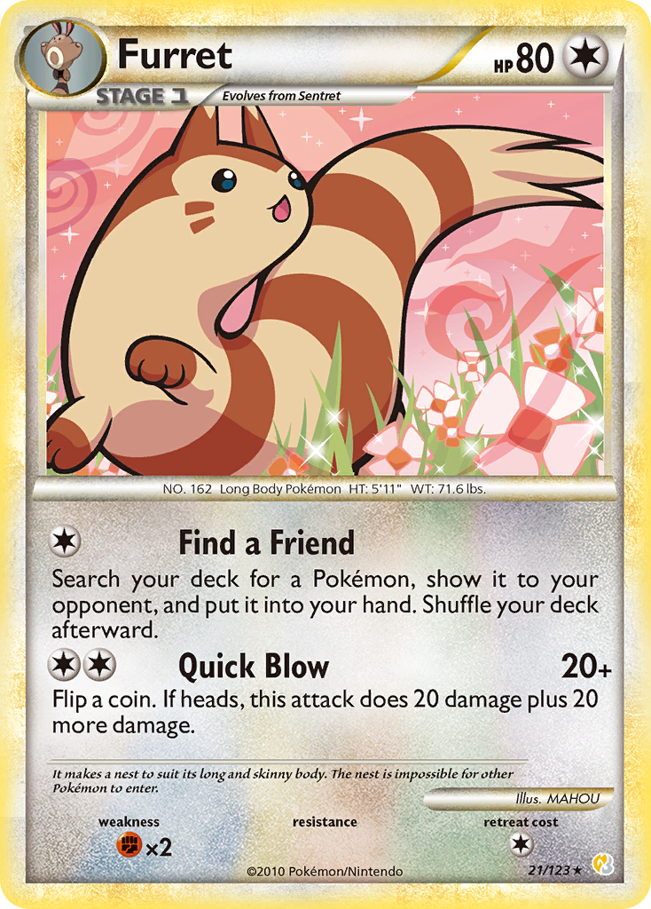 Furret (21/123) [HeartGold & SoulSilver: Base Set] | L.A. Mood Comics and Games