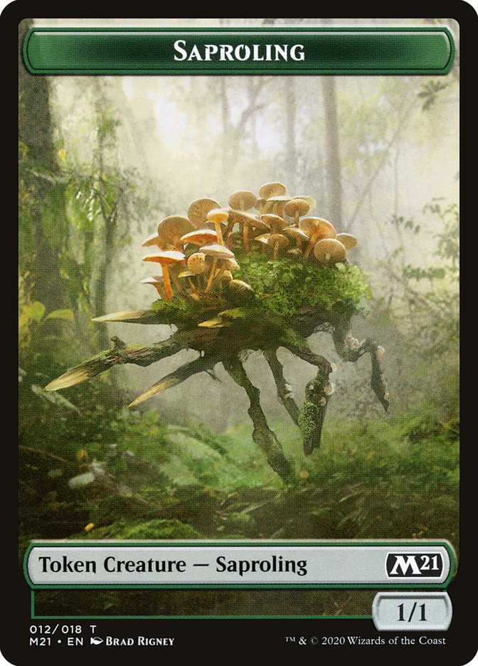 Dog // Saproling Double-Sided Token [Core Set 2021 Tokens] | L.A. Mood Comics and Games