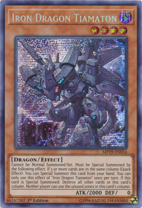 Iron Dragon Tiamaton [MP19-EN016] Prismatic Secret Rare | L.A. Mood Comics and Games