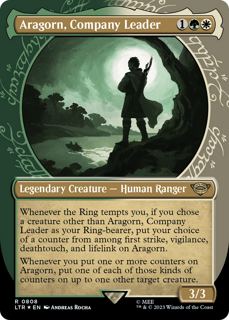 Aragorn, Company Leader (Showcase) (Surge Foil) [The Lord of the Rings: Tales of Middle-Earth] | L.A. Mood Comics and Games