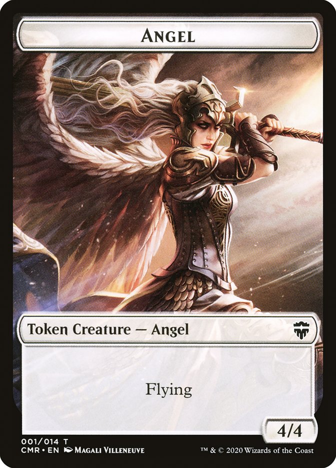 Angel // Salamander Warrior Double-Sided Token [Commander Legends Tokens] | L.A. Mood Comics and Games