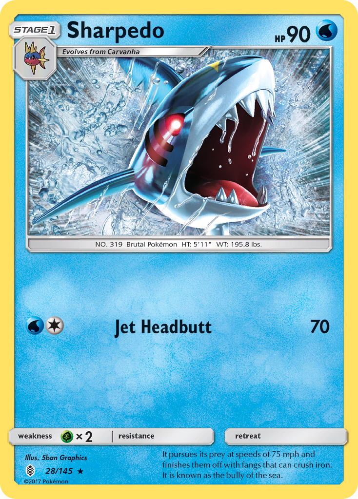 Sharpedo (28/145) [Sun & Moon: Guardians Rising] | L.A. Mood Comics and Games