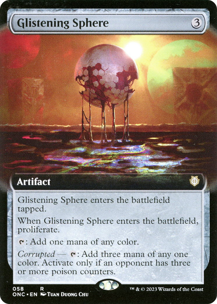 Glistening Sphere (Extended Art) [Phyrexia: All Will Be One Commander] | L.A. Mood Comics and Games