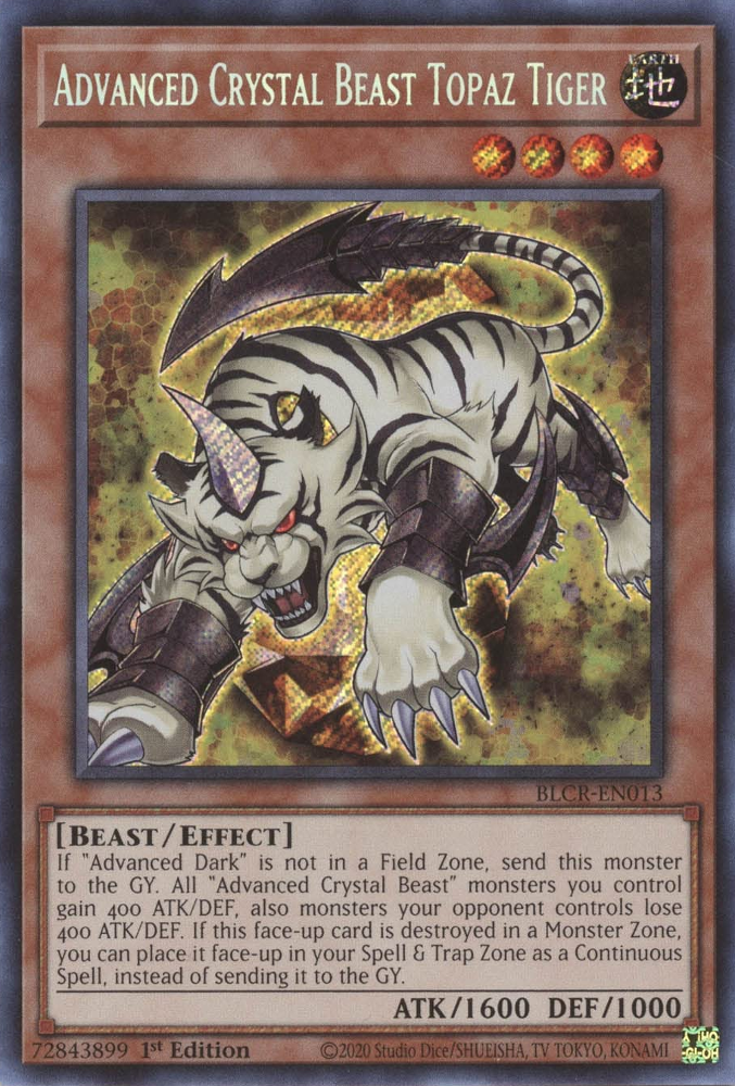 Advanced Crystal Beast Topaz Tiger [BLCR-EN013] Secret Rare | L.A. Mood Comics and Games