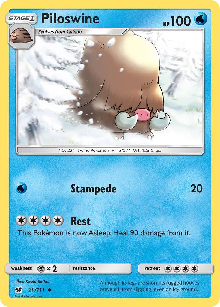 Piloswine (20/111) [Sun & Moon: Crimson Invasion] | L.A. Mood Comics and Games