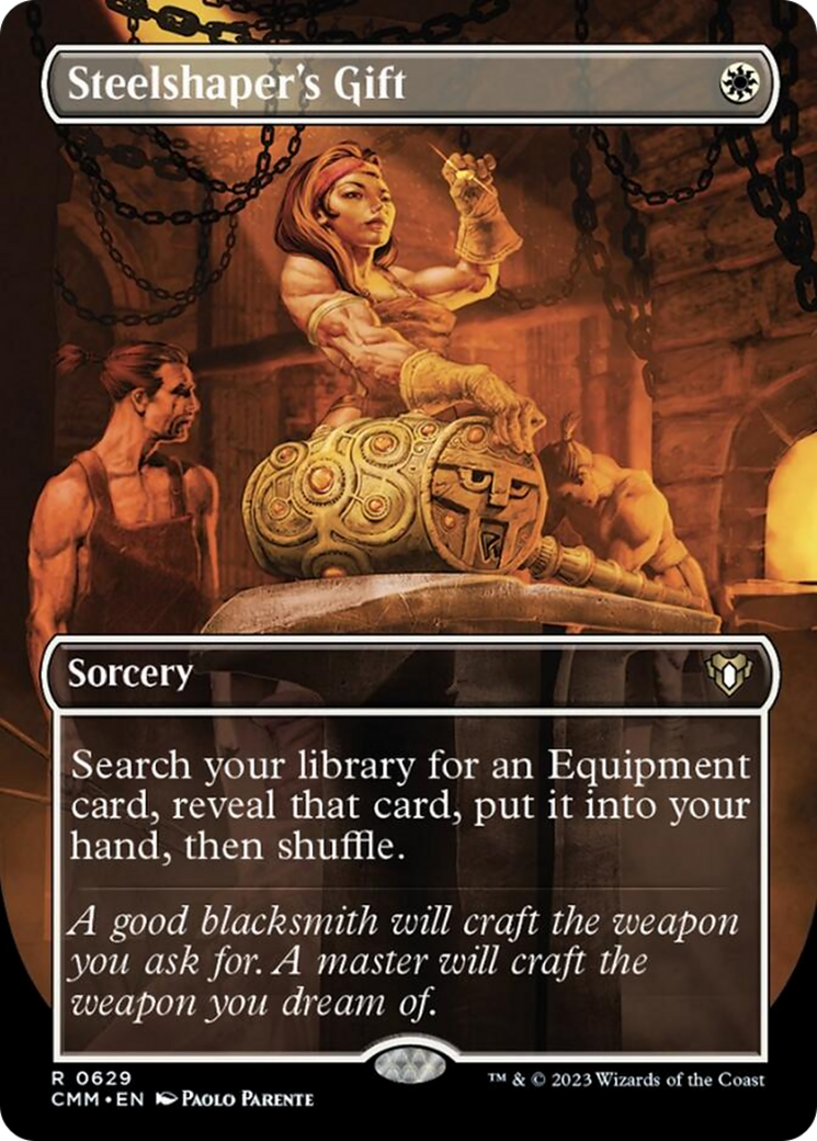 Steelshaper's Gift (Borderless Alternate Art) [Commander Masters] | L.A. Mood Comics and Games